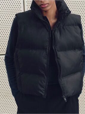 Black Zara Puffer Vest Jacket - Women